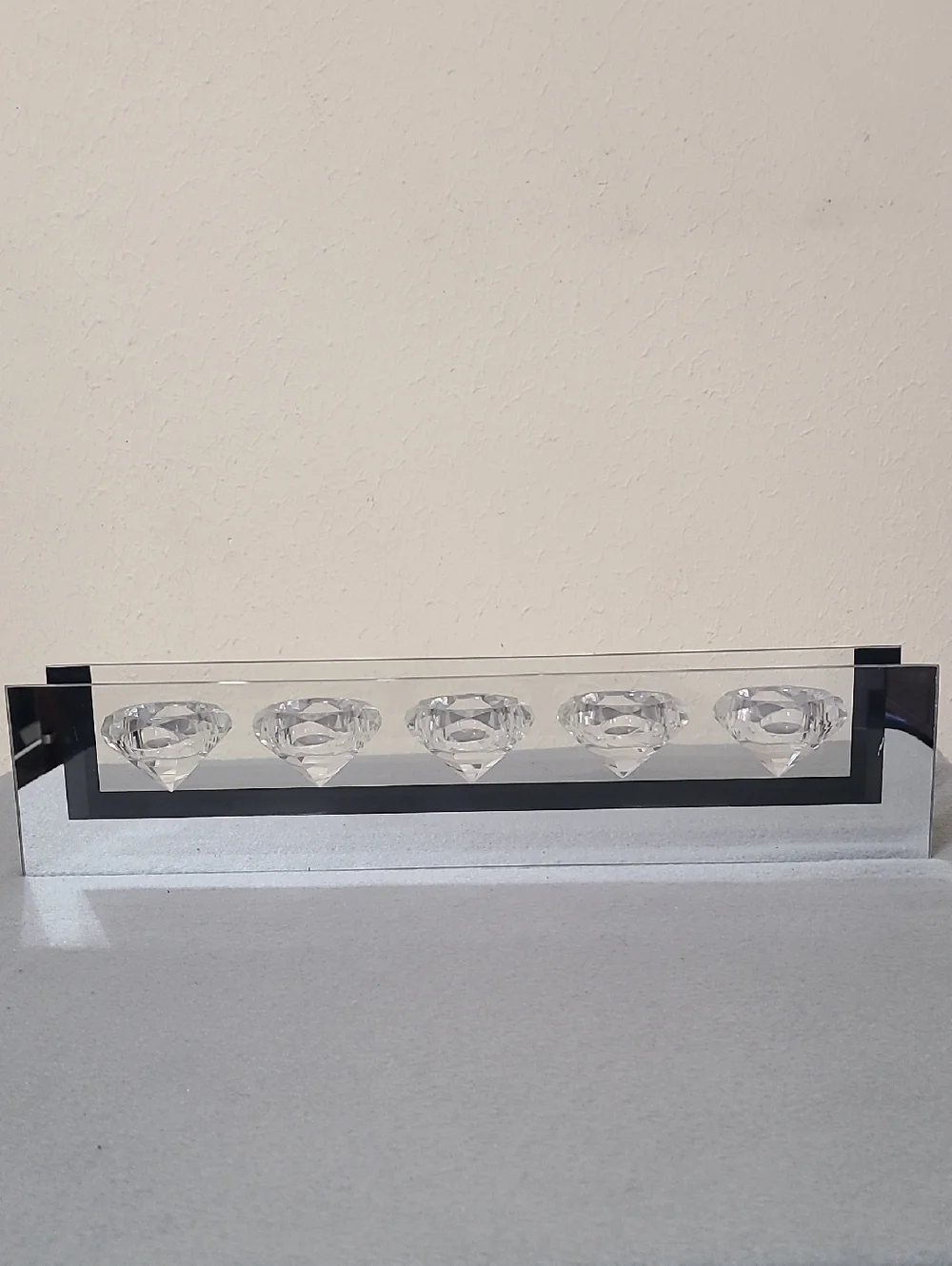 Z Gallerie Trove Diamond Cut Mirror Framed Tealight Candle Holder Accent Display